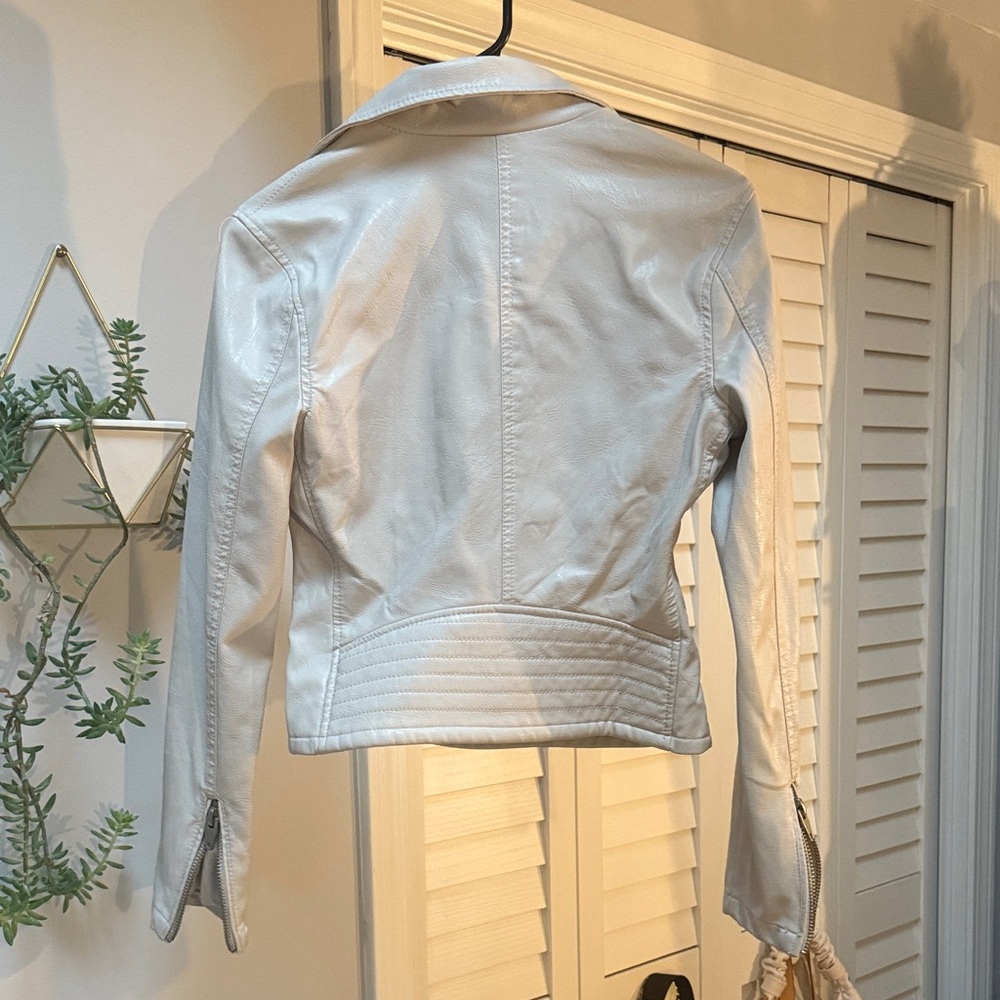 Blank NYC Women's Off-White Leather Jacket - Picture 6 of 8